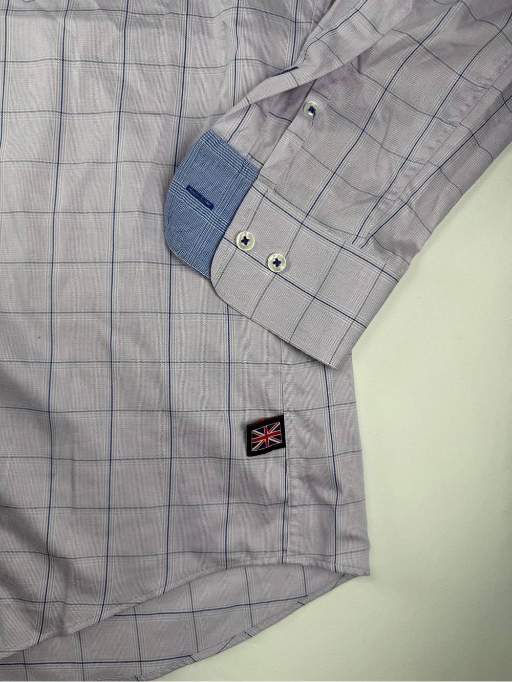Light Purple Windowpane Dress Shirt —non iron slim fit